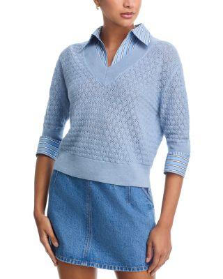 Esme Pointelle Knit Layered Look Top by TANYA TAYLOR