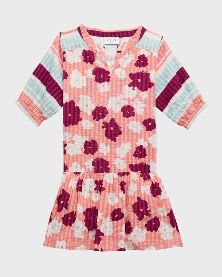 Girl's Evelyn Mixed Prints Dress, Size S-XL by TANYA TAYLOR