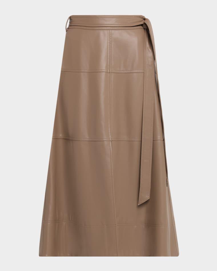 Hudley Vegan Leather Midi Skirt by TANYA TAYLOR