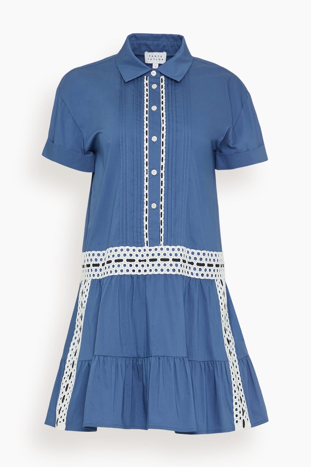 Jasmine Dress in French Blue by TANYA TAYLOR