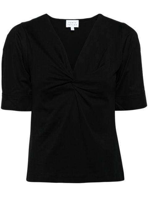 Ronelle twist cotton T-shirt by TANYA TAYLOR