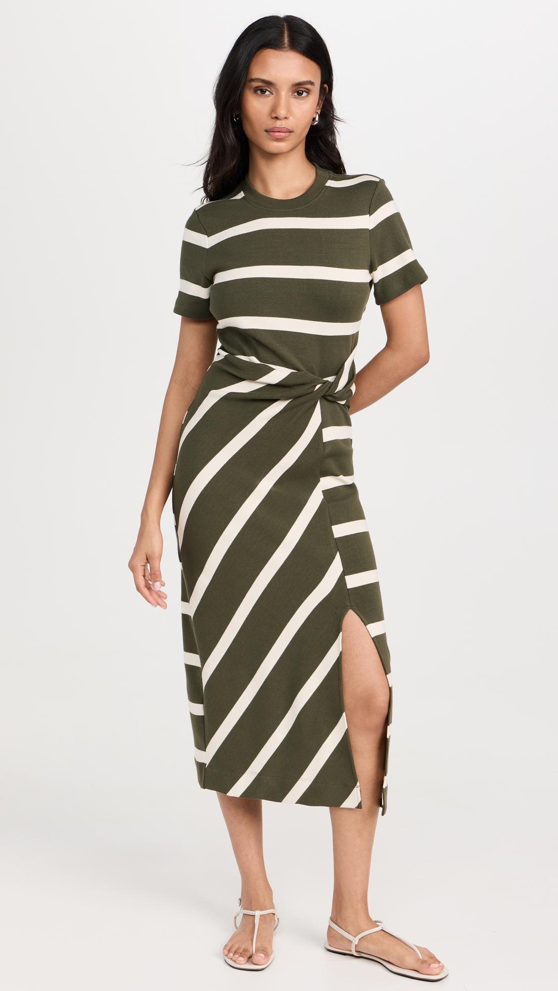 Short Sleeve Striped Cody Dress by TANYA TAYLOR