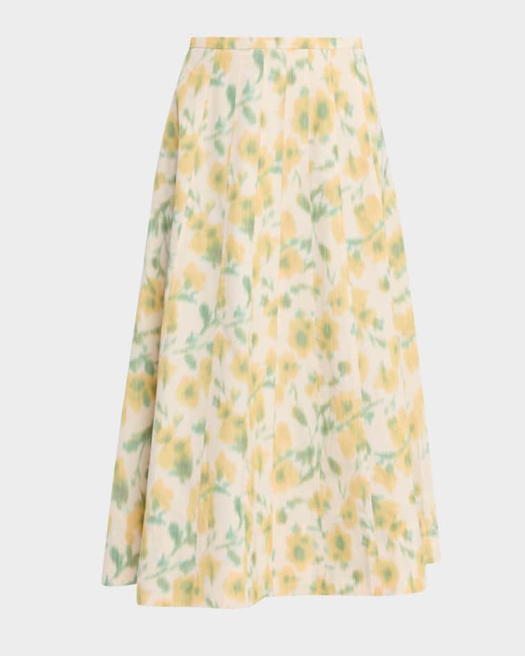 Tavia Floral Taffeta Midi Skirt by TANYA TAYLOR