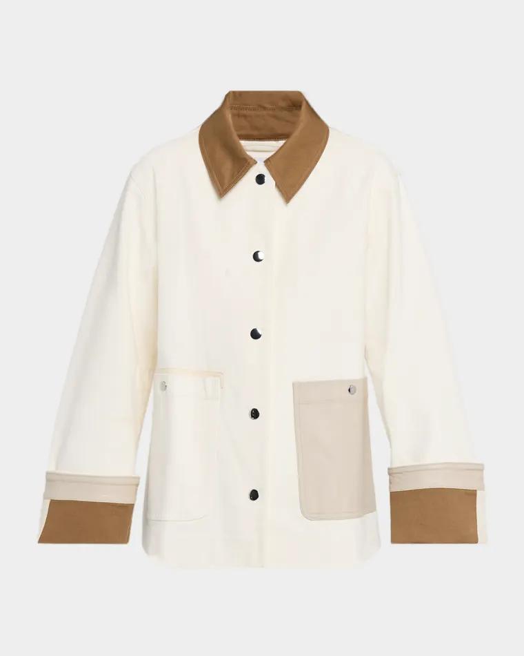 Troy Contrast Denim Jacket by TANYA TAYLOR