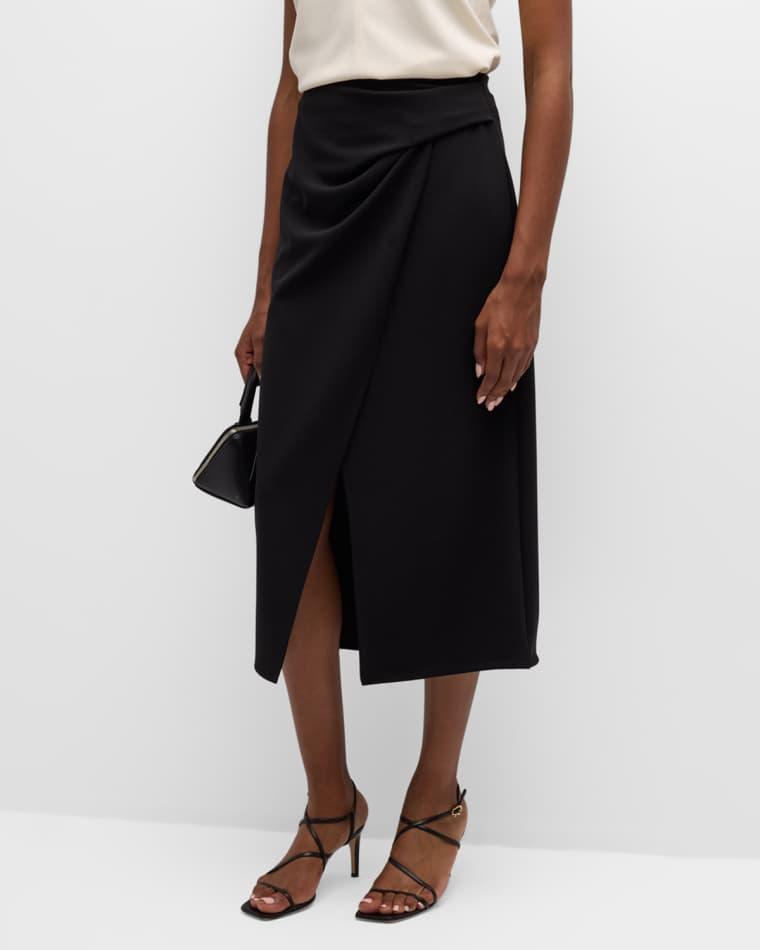 Waldorf Faux-Wrap Midi Skirt by TANYA TAYLOR