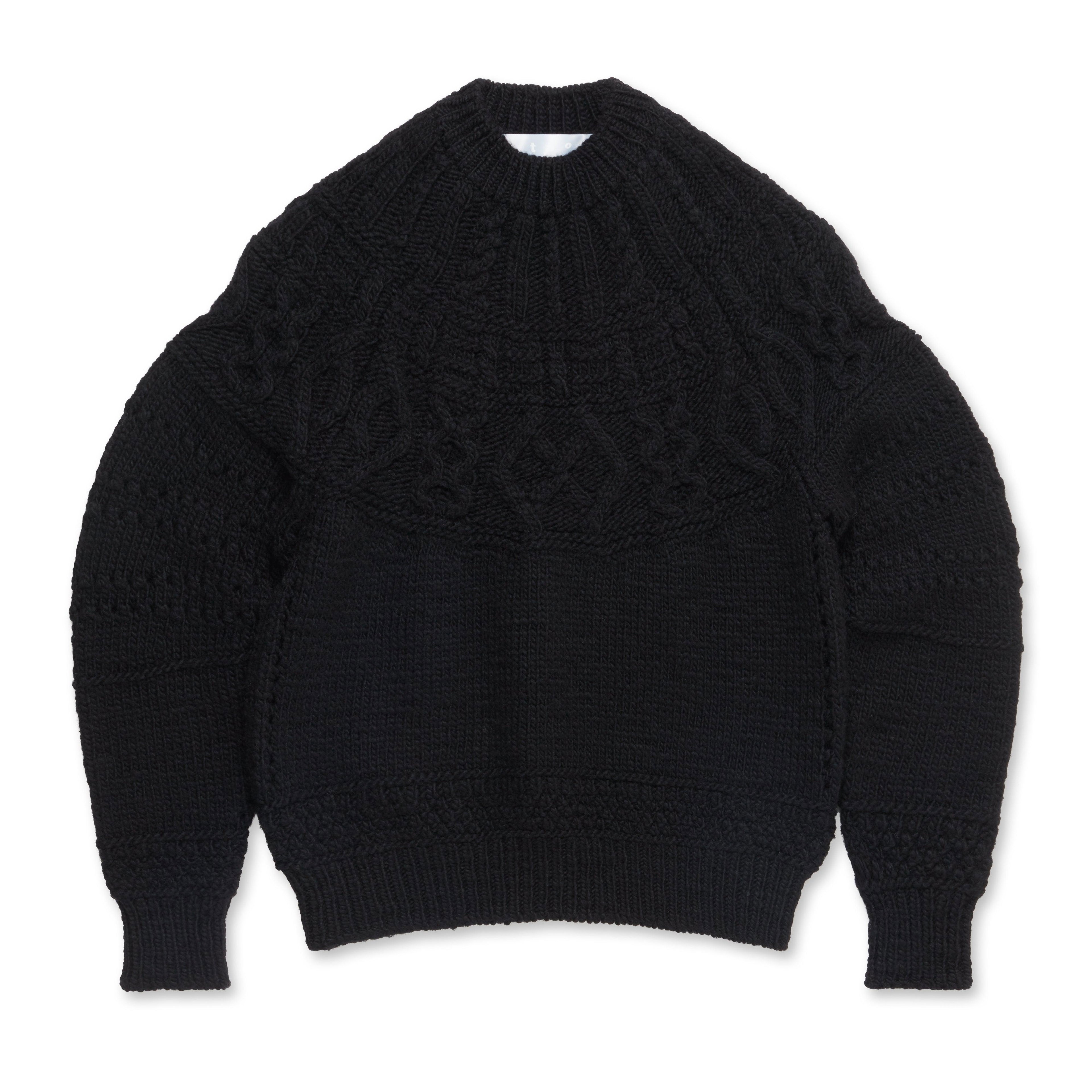Tao - BATONER Aran Sweater - (Black) by TAO
