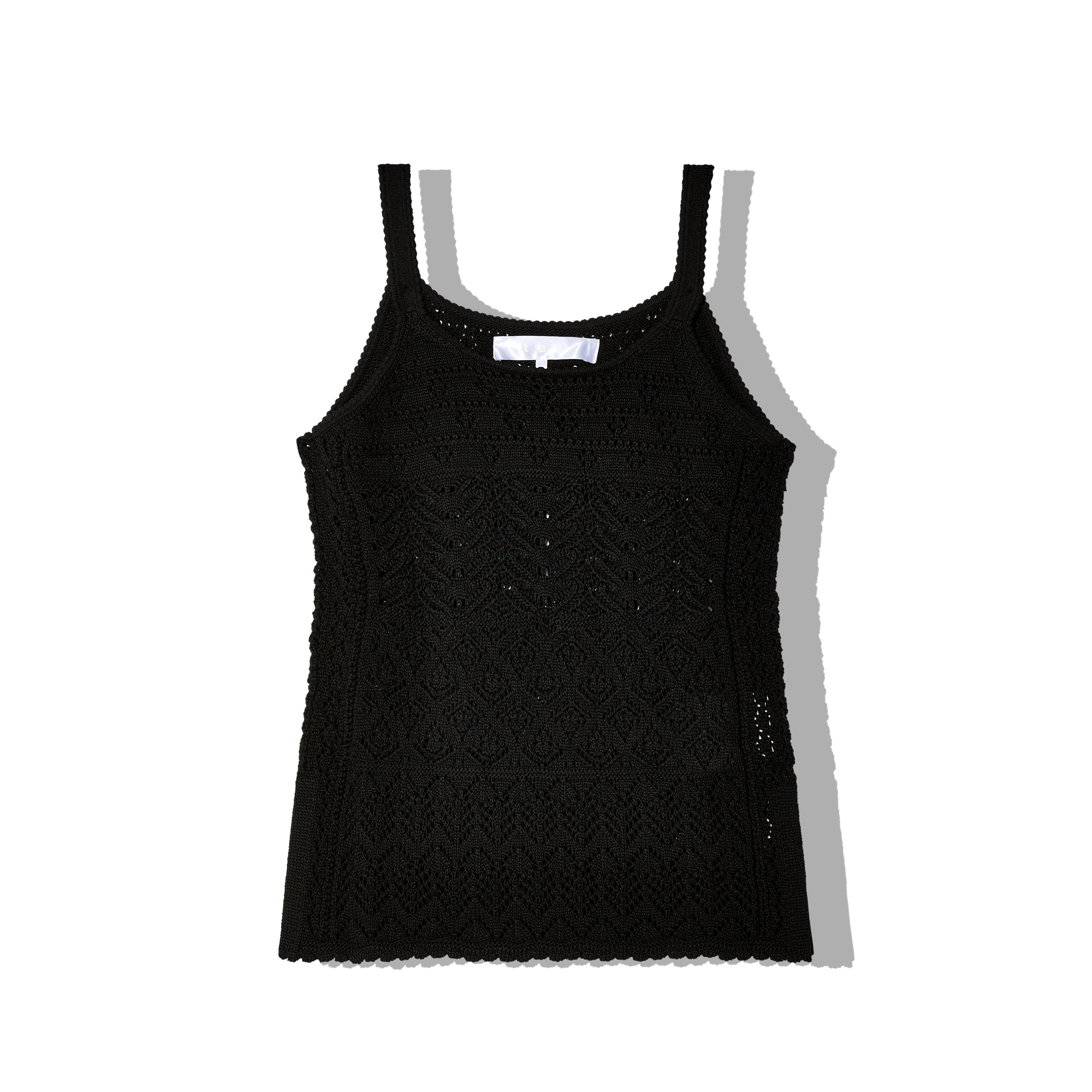 Tao - Women's Cotton Lace Crochet Vest - (Black) by TAO
