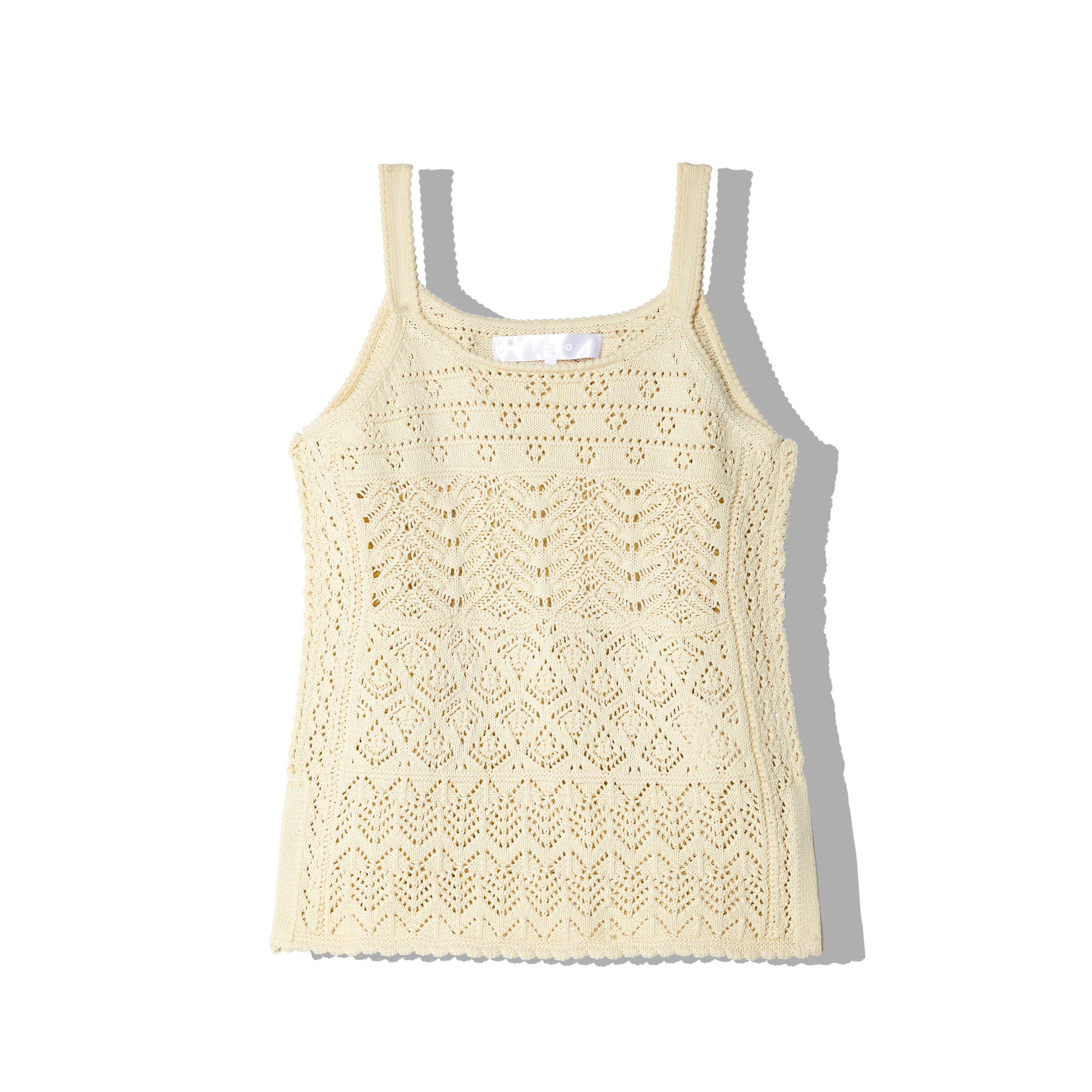 Tao - Women's Cotton Lace Crochet Vest - (Off White) by TAO