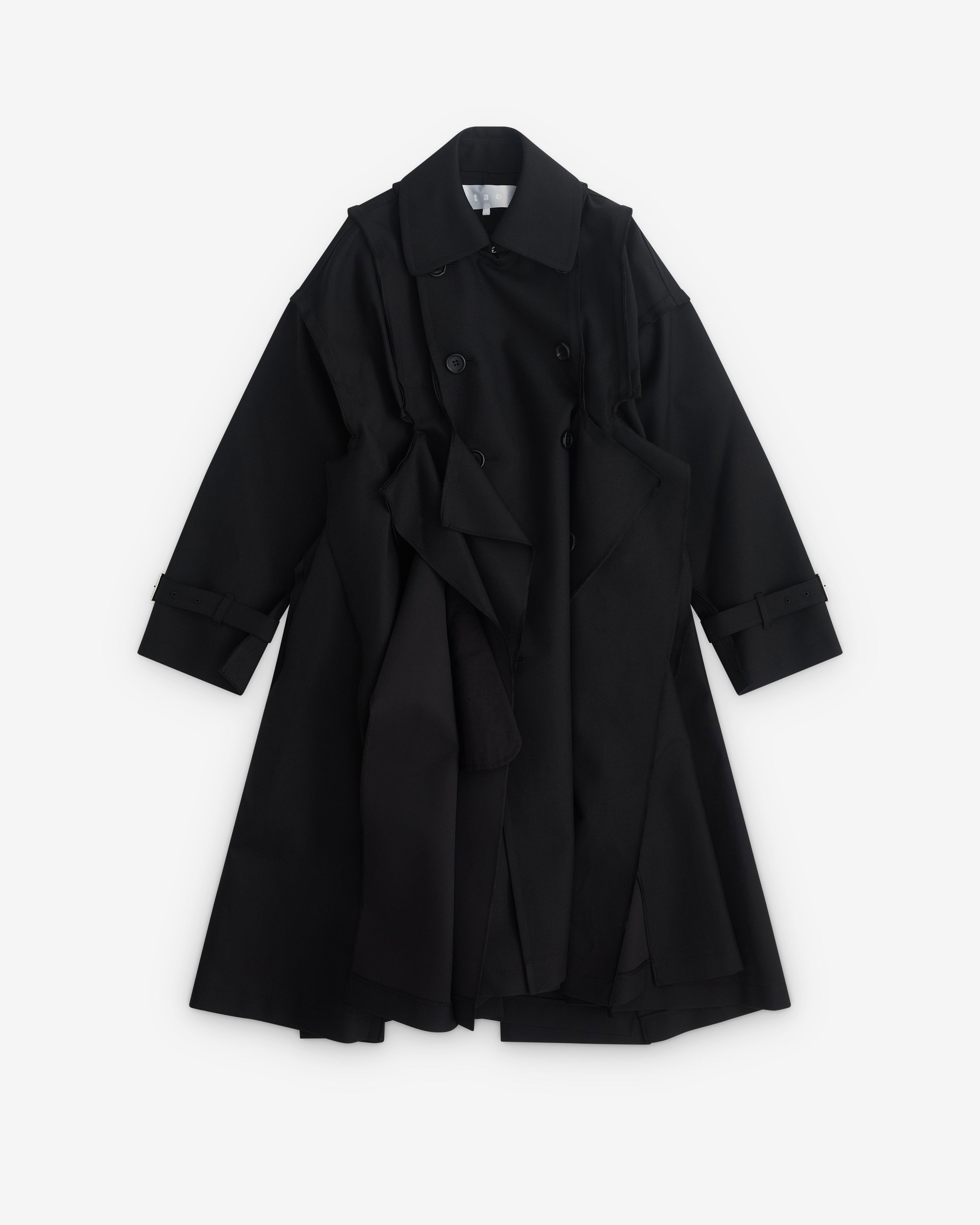 Tao - Women’s Drape Trench Coat - (Black) by TAO