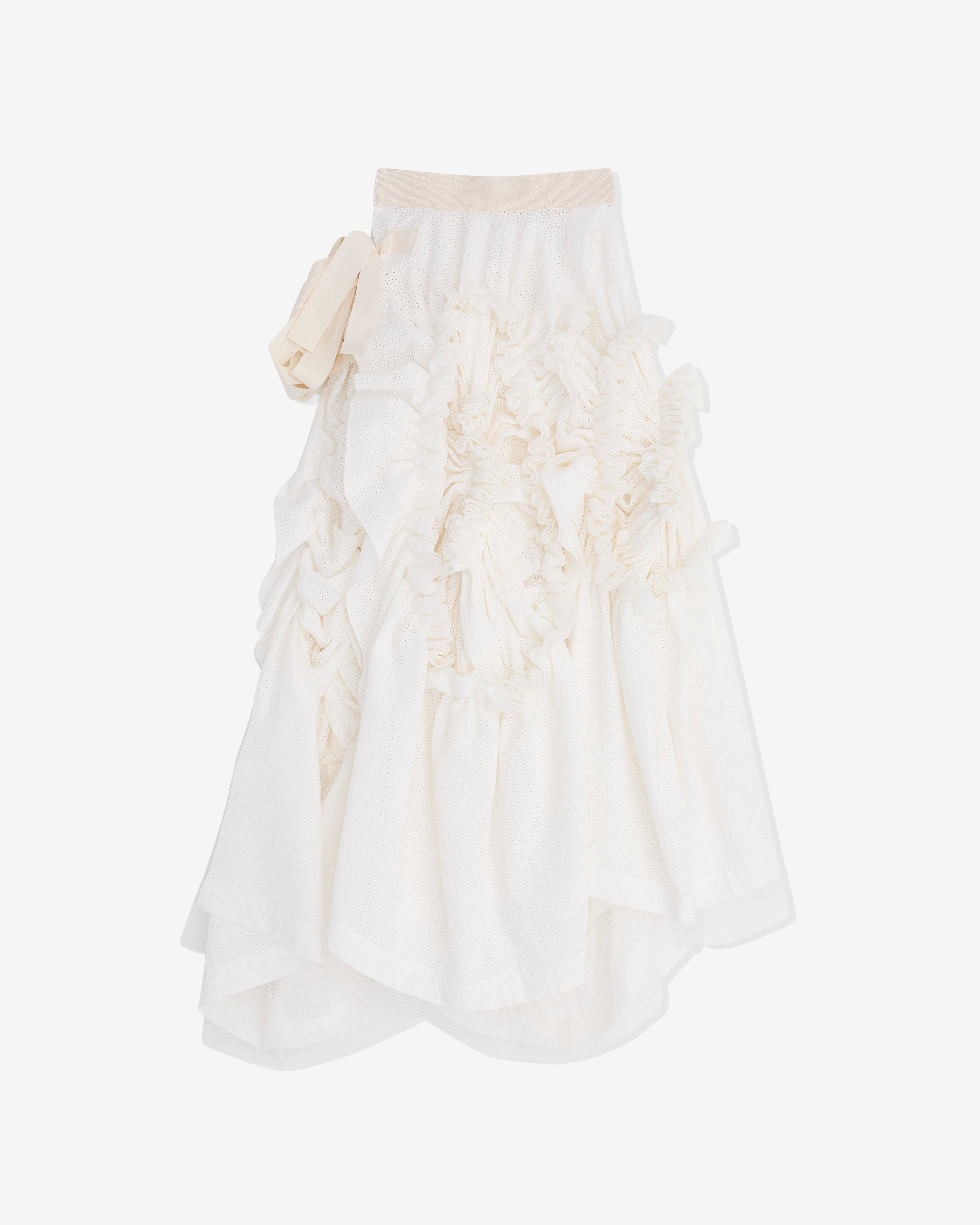 Tao - Women’s Gathered Midi Skirt - (Off White) by TAO