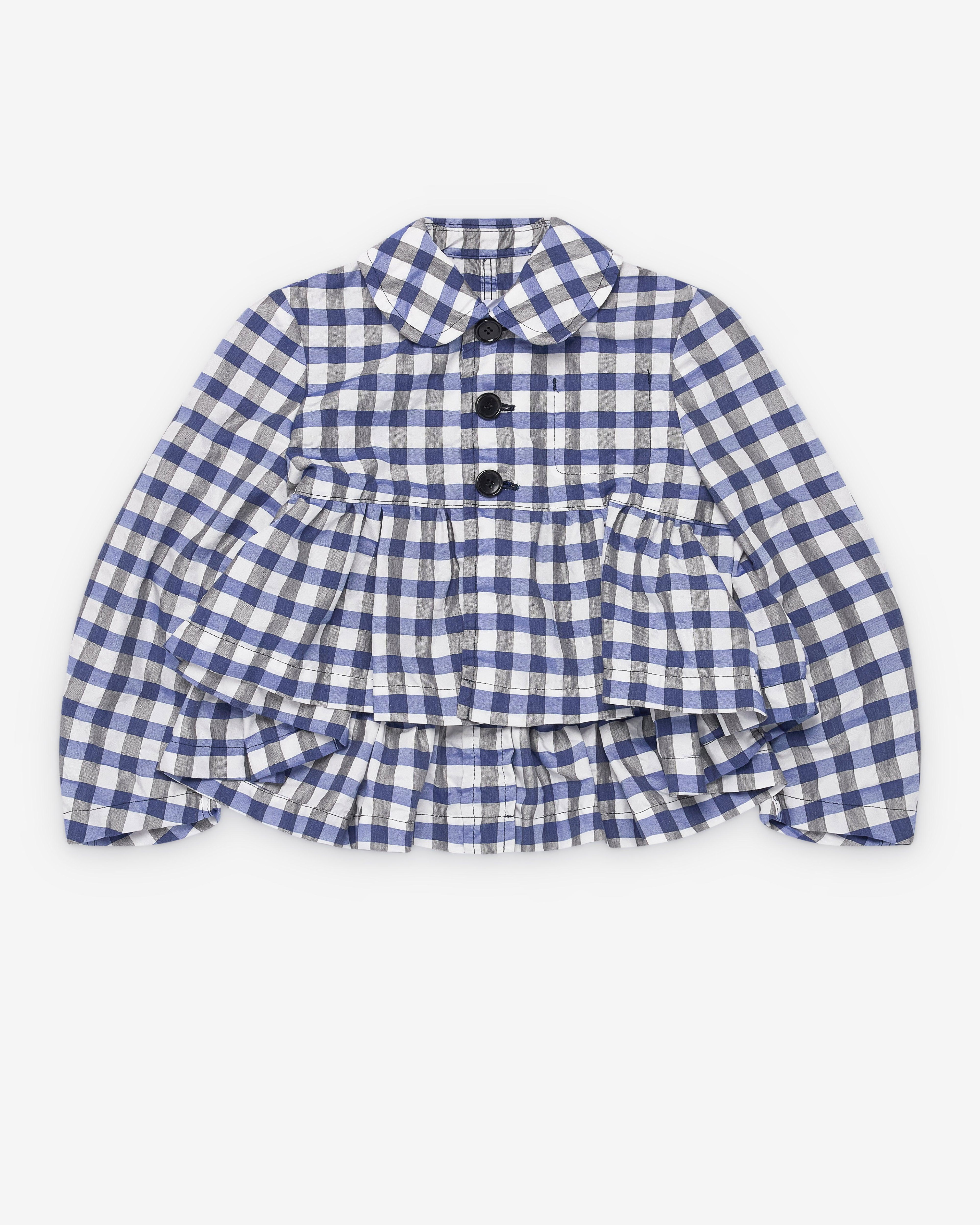 Tao - Women's Gingham Layered Jacket - (Blue) by TAO