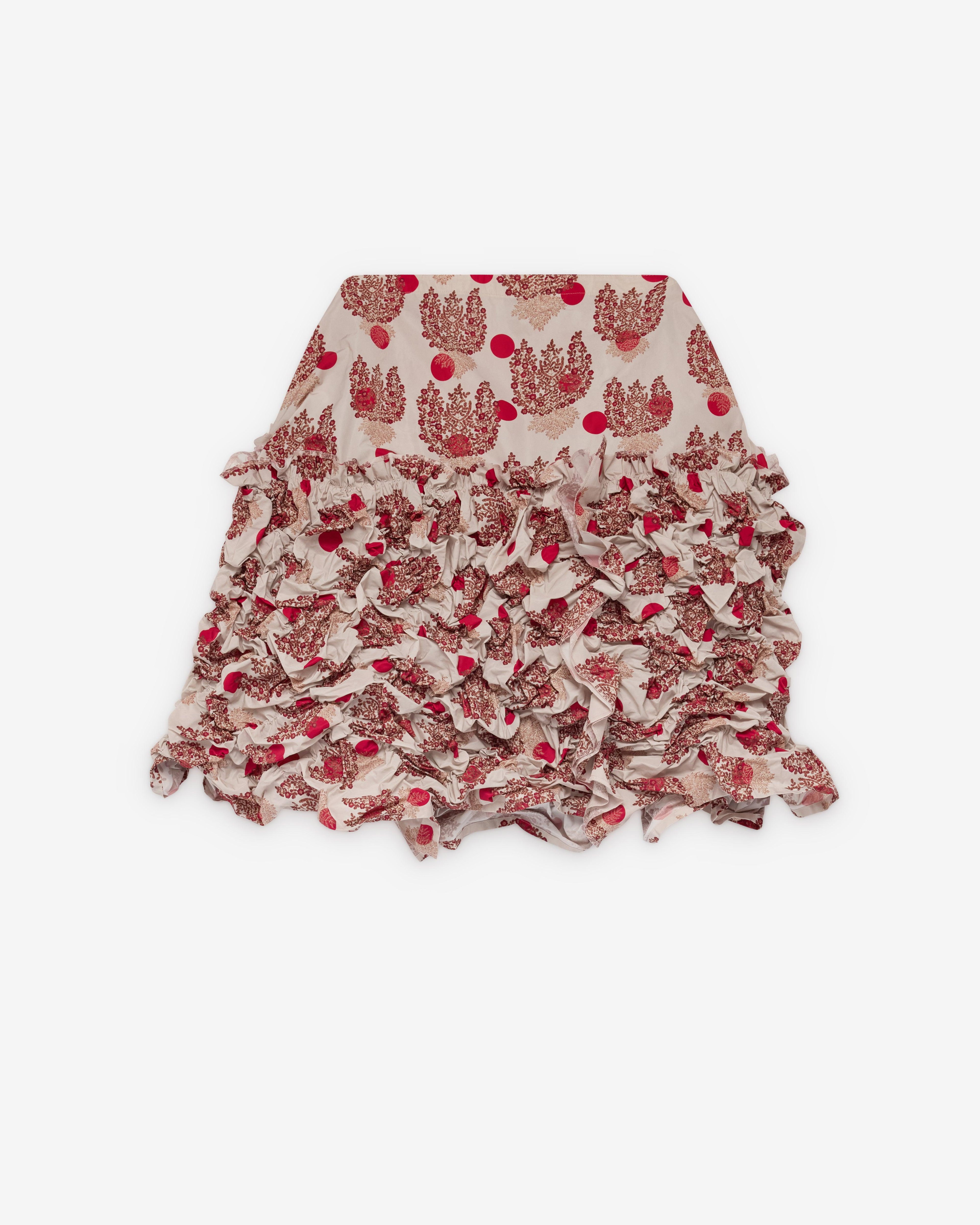 Tao - Women's Polka-Dot Floral Ruffled Skirt - (Pattern H) by TAO