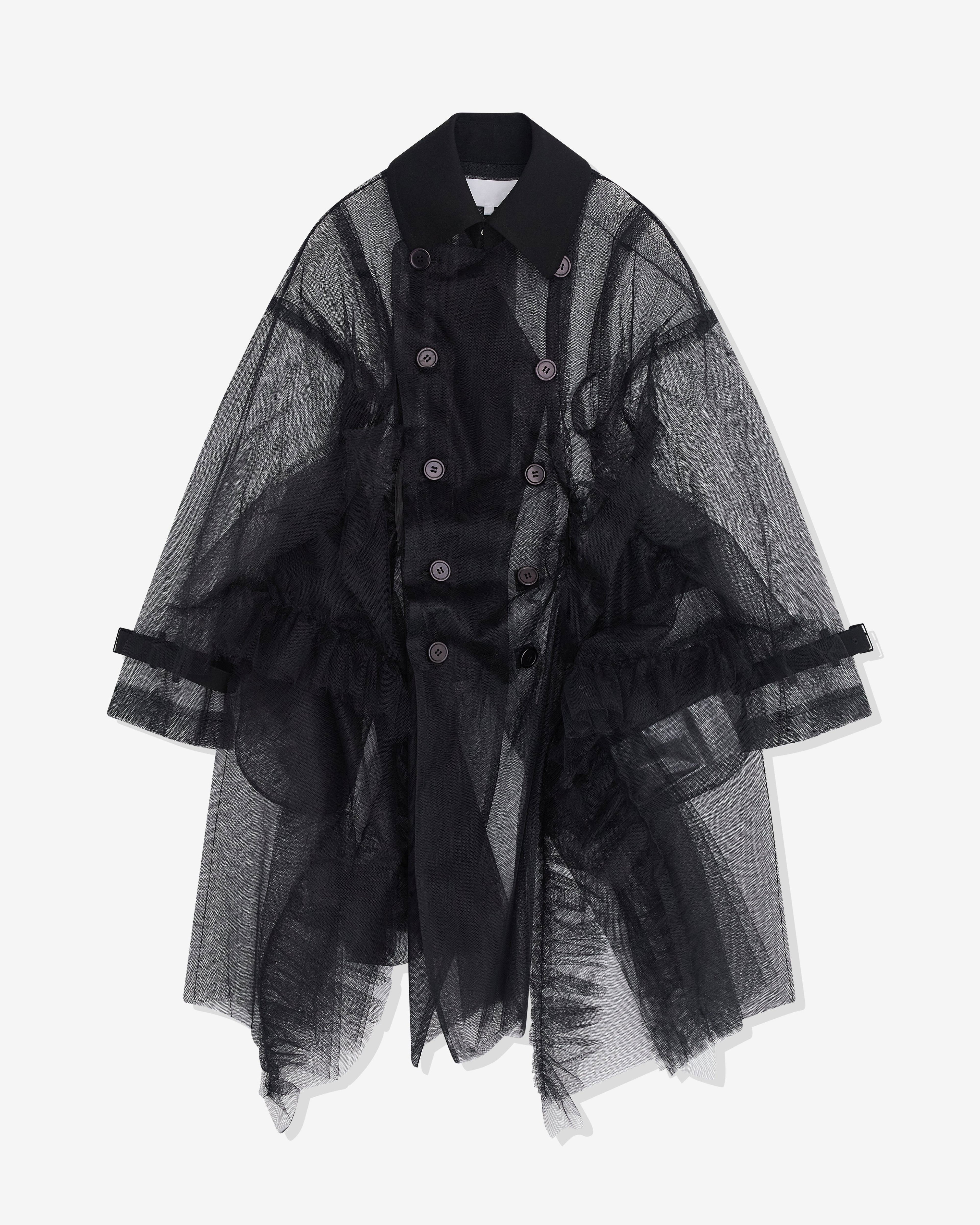 Tao - Women’s Tulle Double Breasted Coat - (Black) by TAO