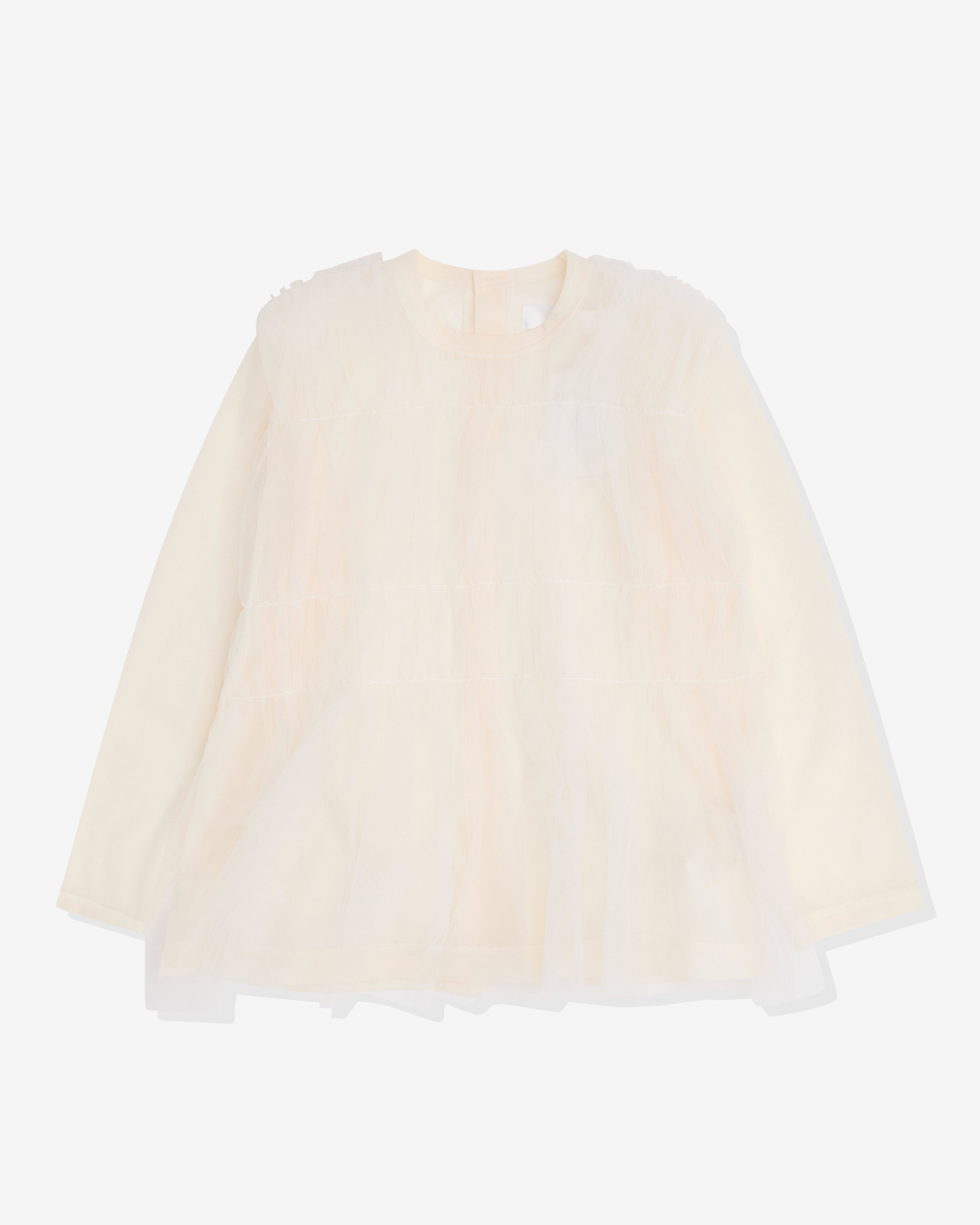 Tao - Women’s Tulle Gathered T-Shirt - (White) by TAO