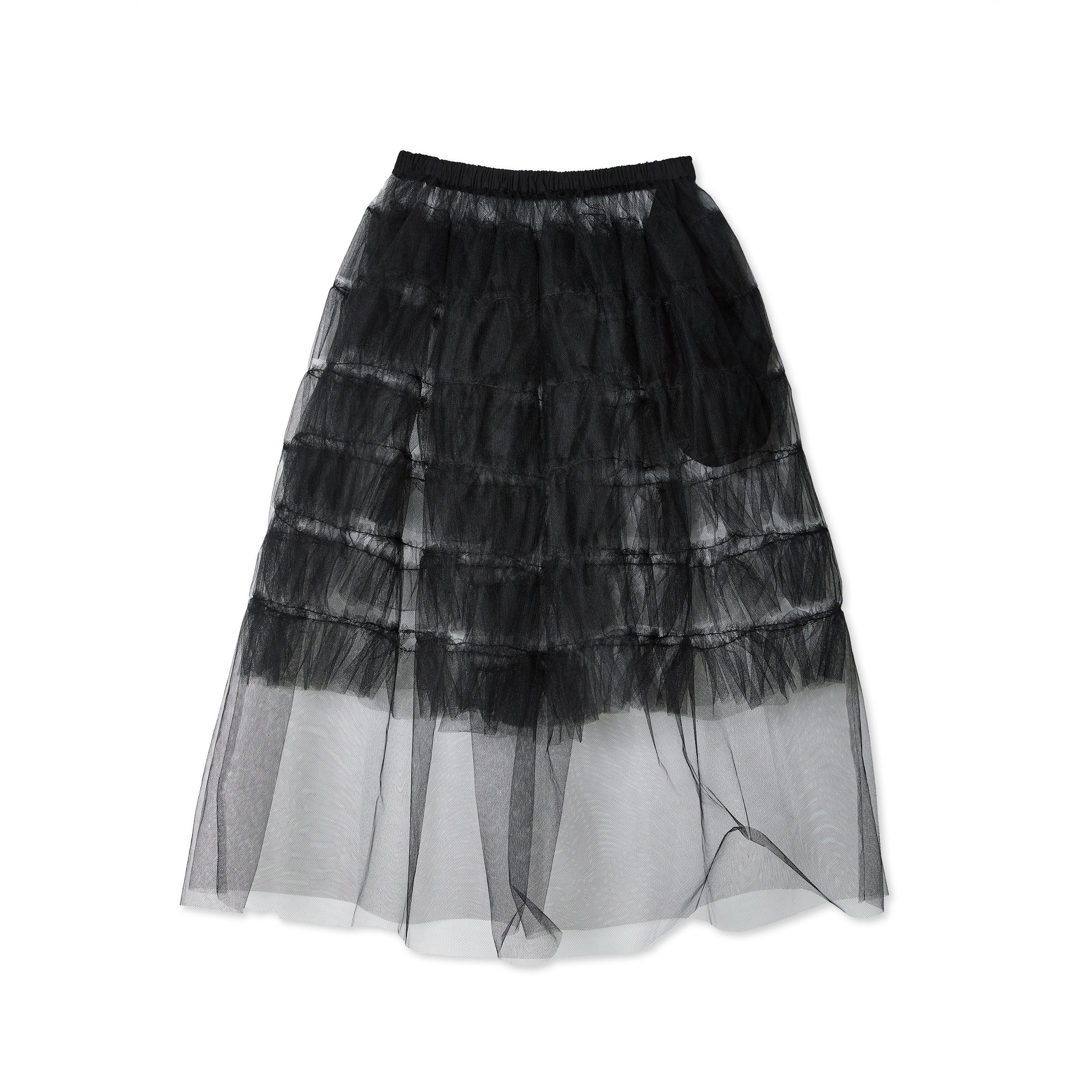 tao - Nylon Tulle Skirt - (Black/Black) by TAO