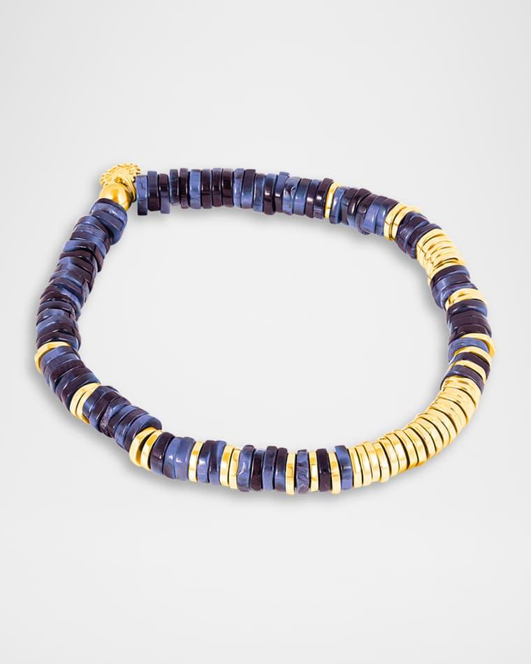 Men's 18k Gold-Plated Tiger's Eye Constellation Beaded Bracelet by TATEOSSIAN