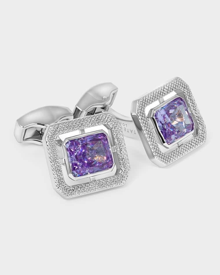 Men's Halo Rectangular Cufflinks by TATEOSSIAN