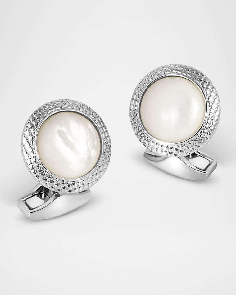 Men's Mother-of-Pearl Bullseye Cufflinks by TATEOSSIAN
