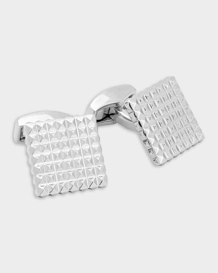 Men's Palladium-Plated Diamond Giza Square Cufflinks by TATEOSSIAN