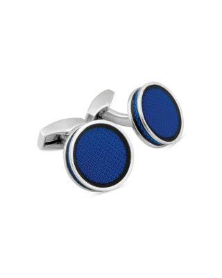 Palladium Enamel Round Cufflinks by TATEOSSIAN