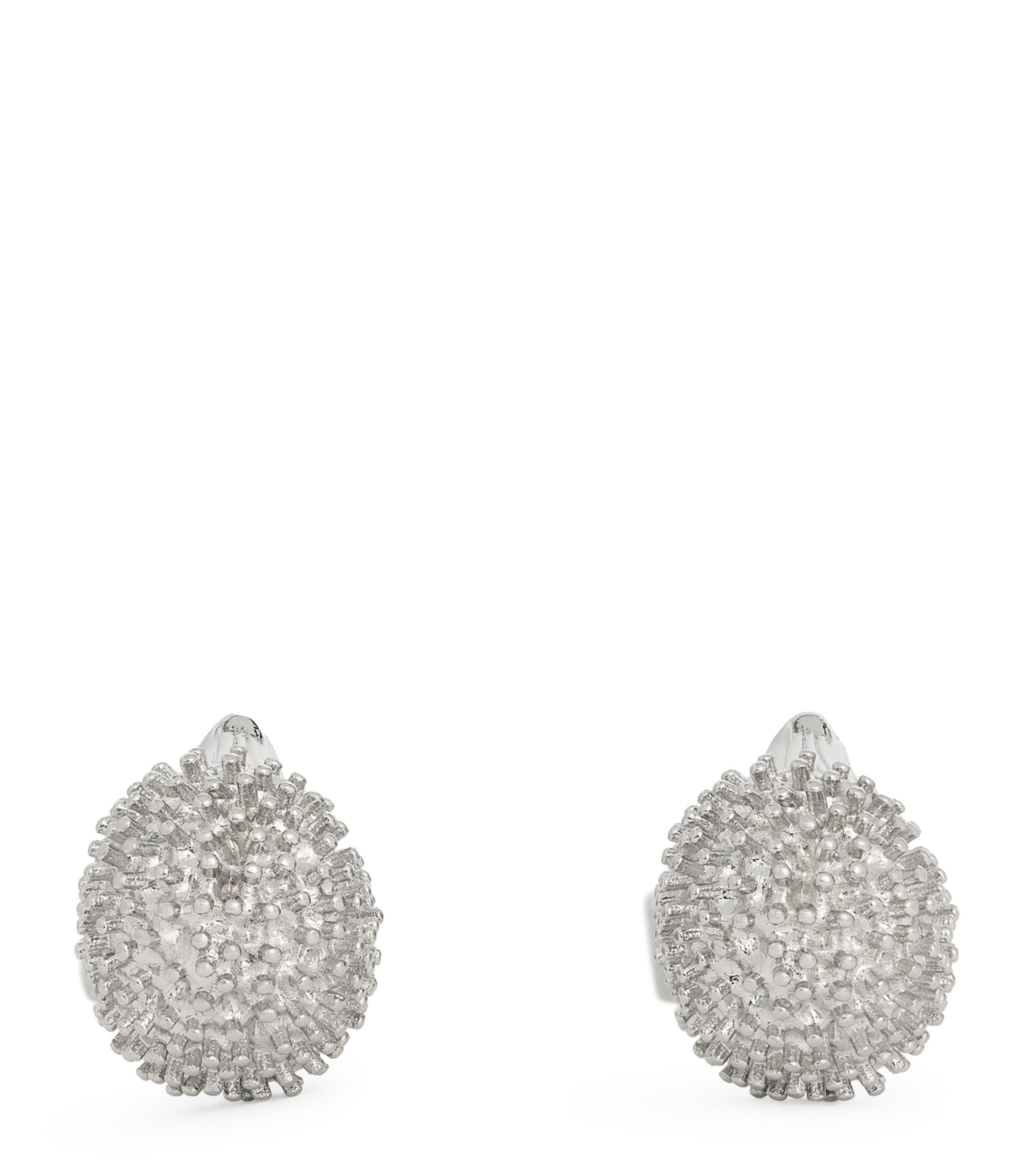 Palladium-Plated and Swarovski Crystal Hedgehog Cufflinks by TATEOSSIAN