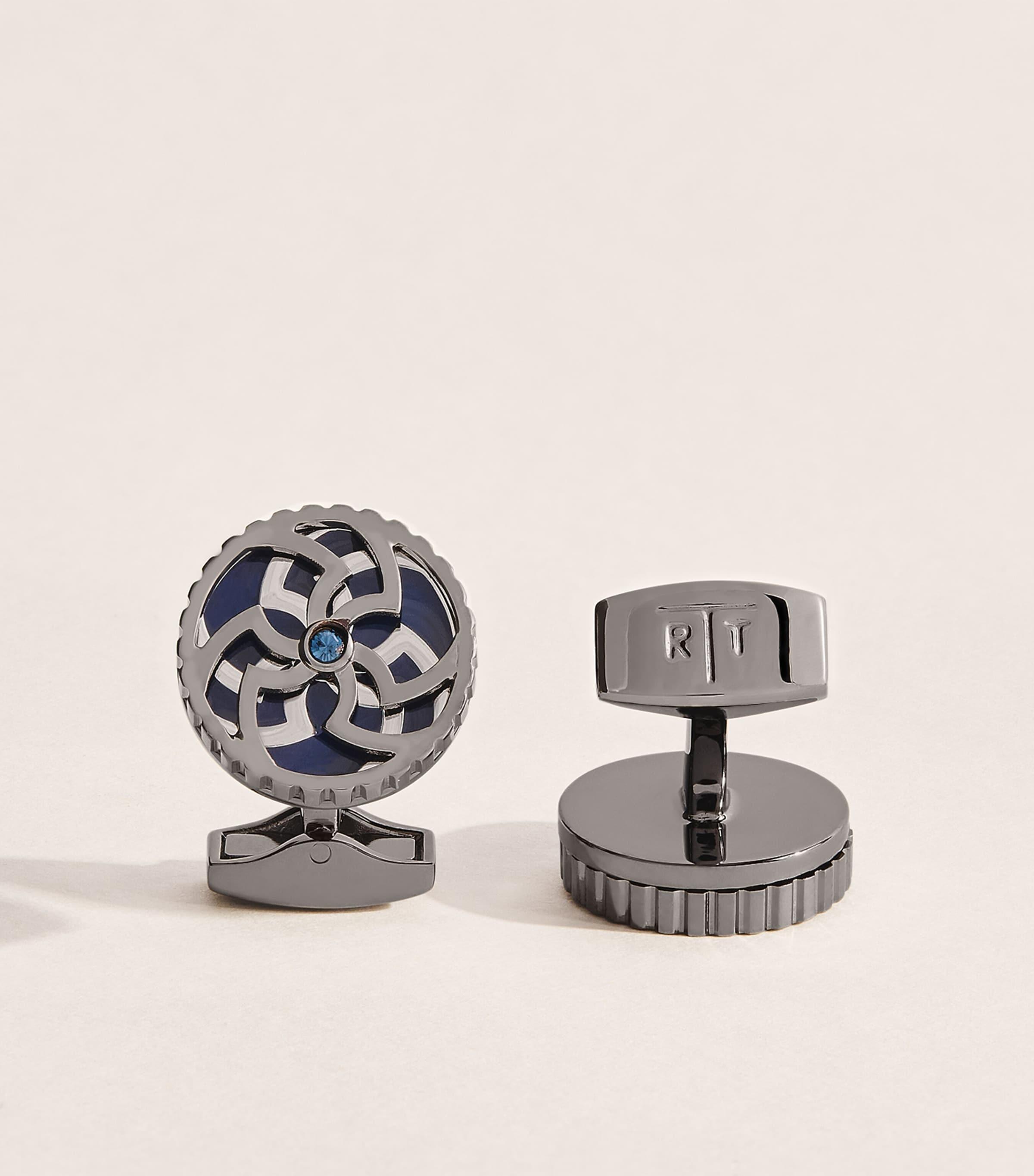 Tateossian Gunmetal and Palladium Trinity Cufflinks by TATEOSSIAN