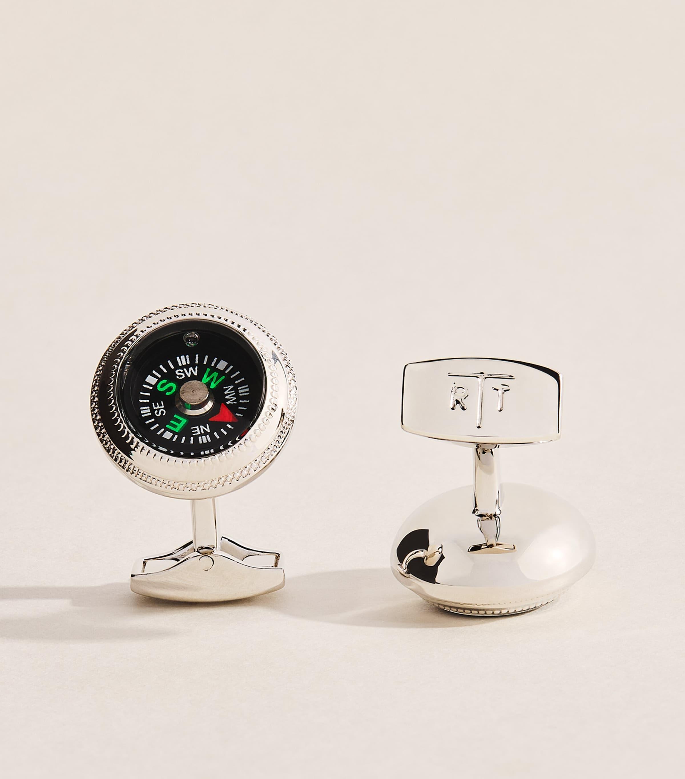 Tateossian Palladium-Plated Compass Cufflinks by TATEOSSIAN