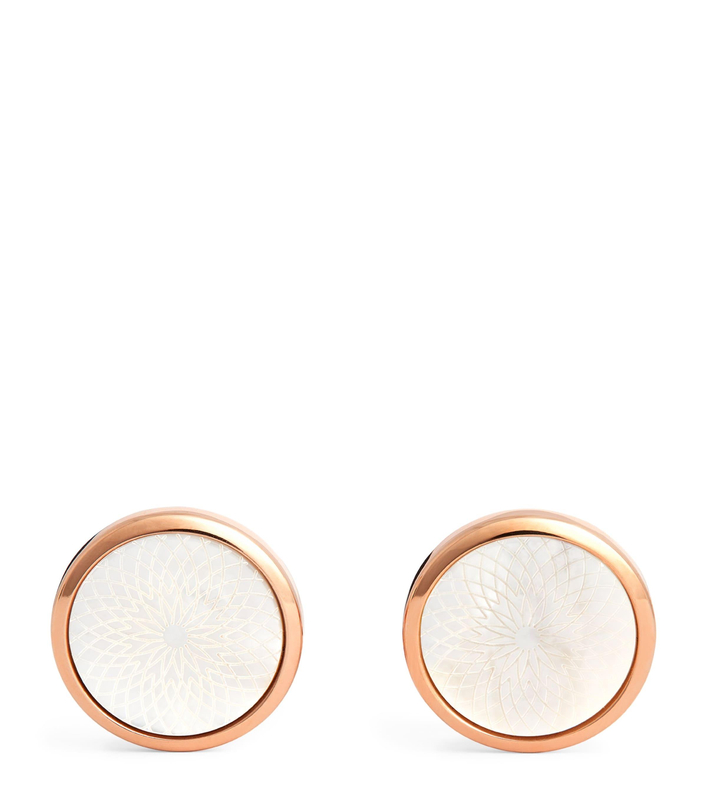 Tateossian Rose Gold-Plated Pearl Cufflinks by TATEOSSIAN