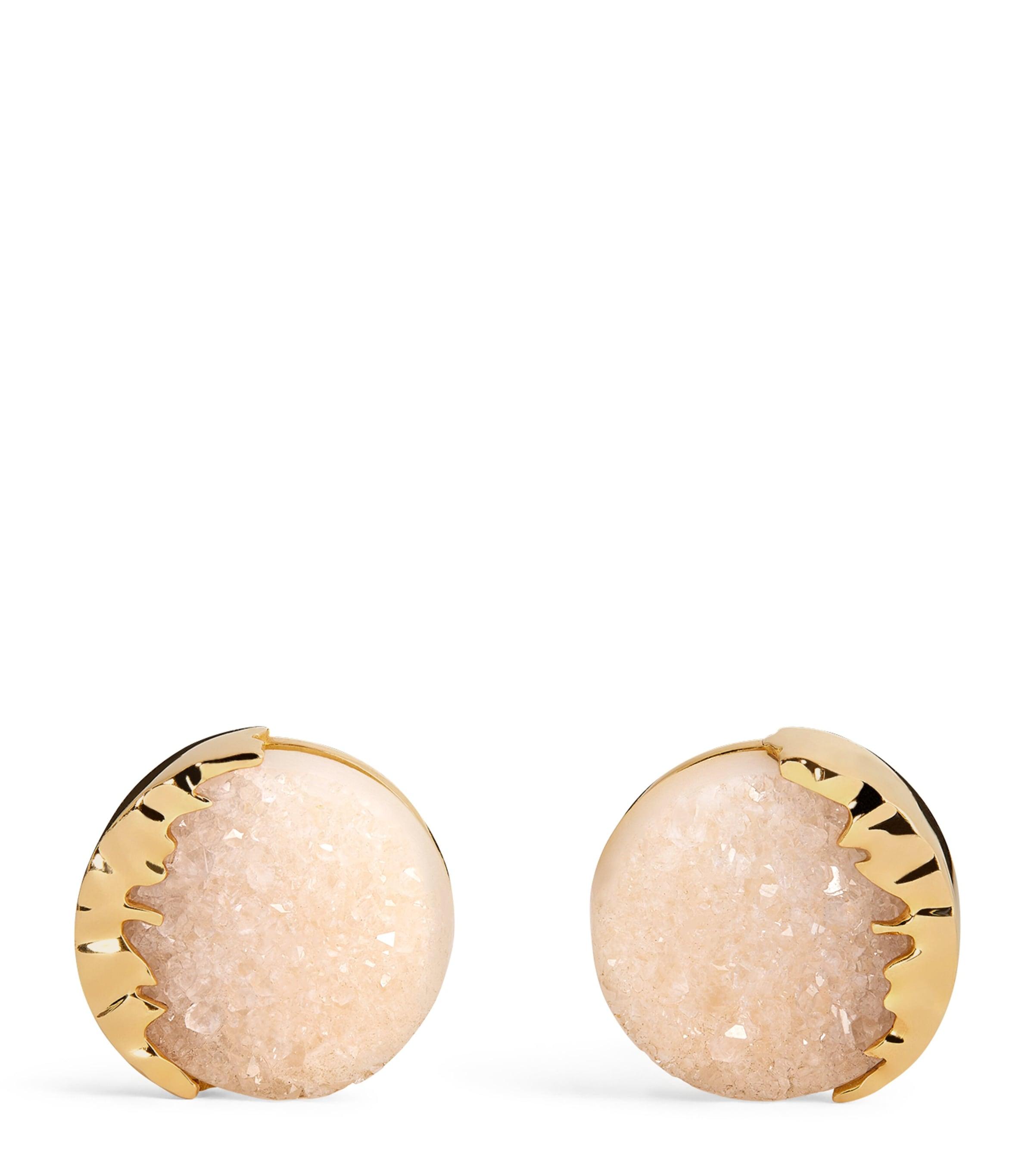 Tateossian Rose Gold and White Agate Cufflinks by TATEOSSIAN