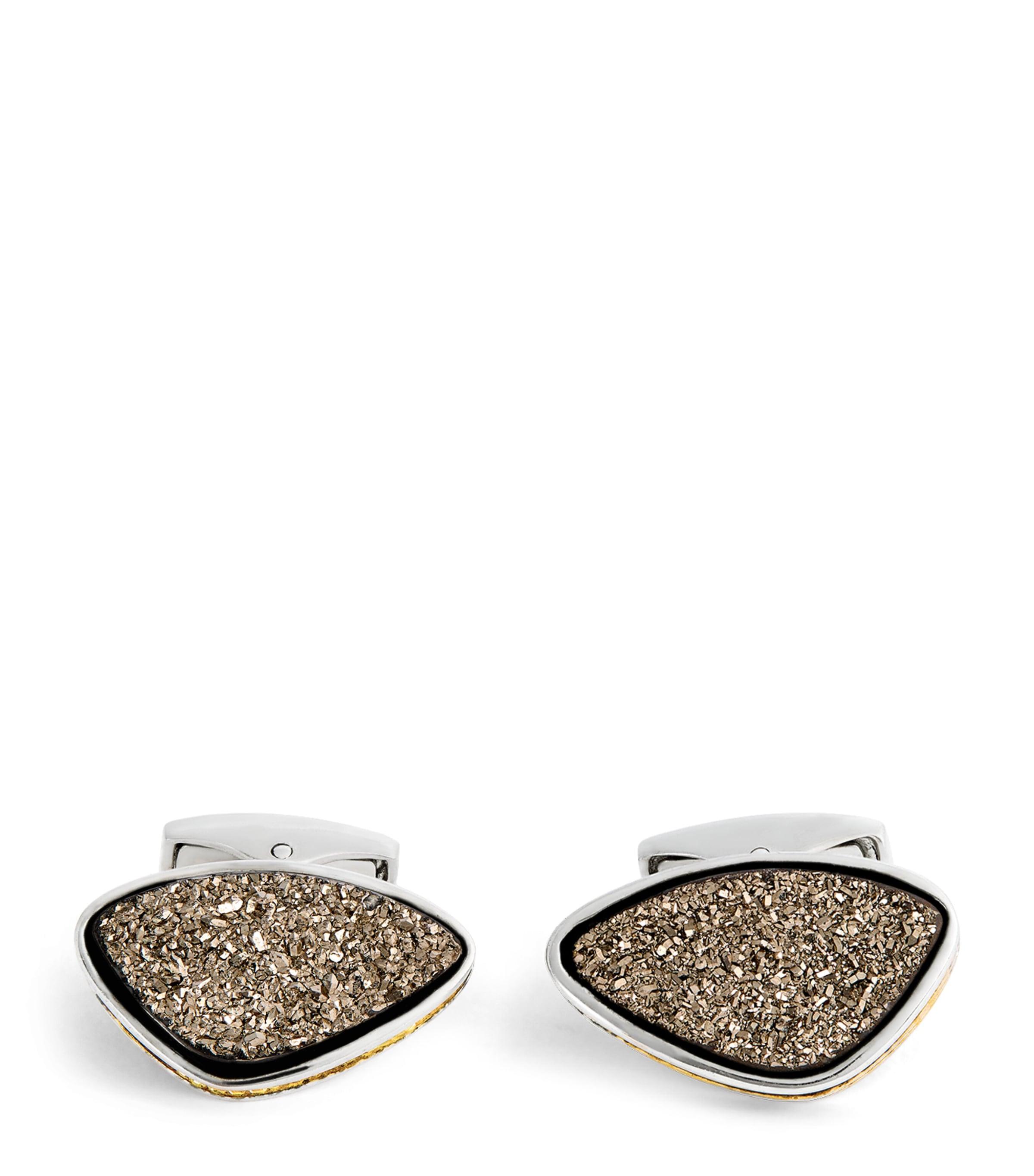 Tateossian Sterling Silver and Drusy Cufflinks by TATEOSSIAN