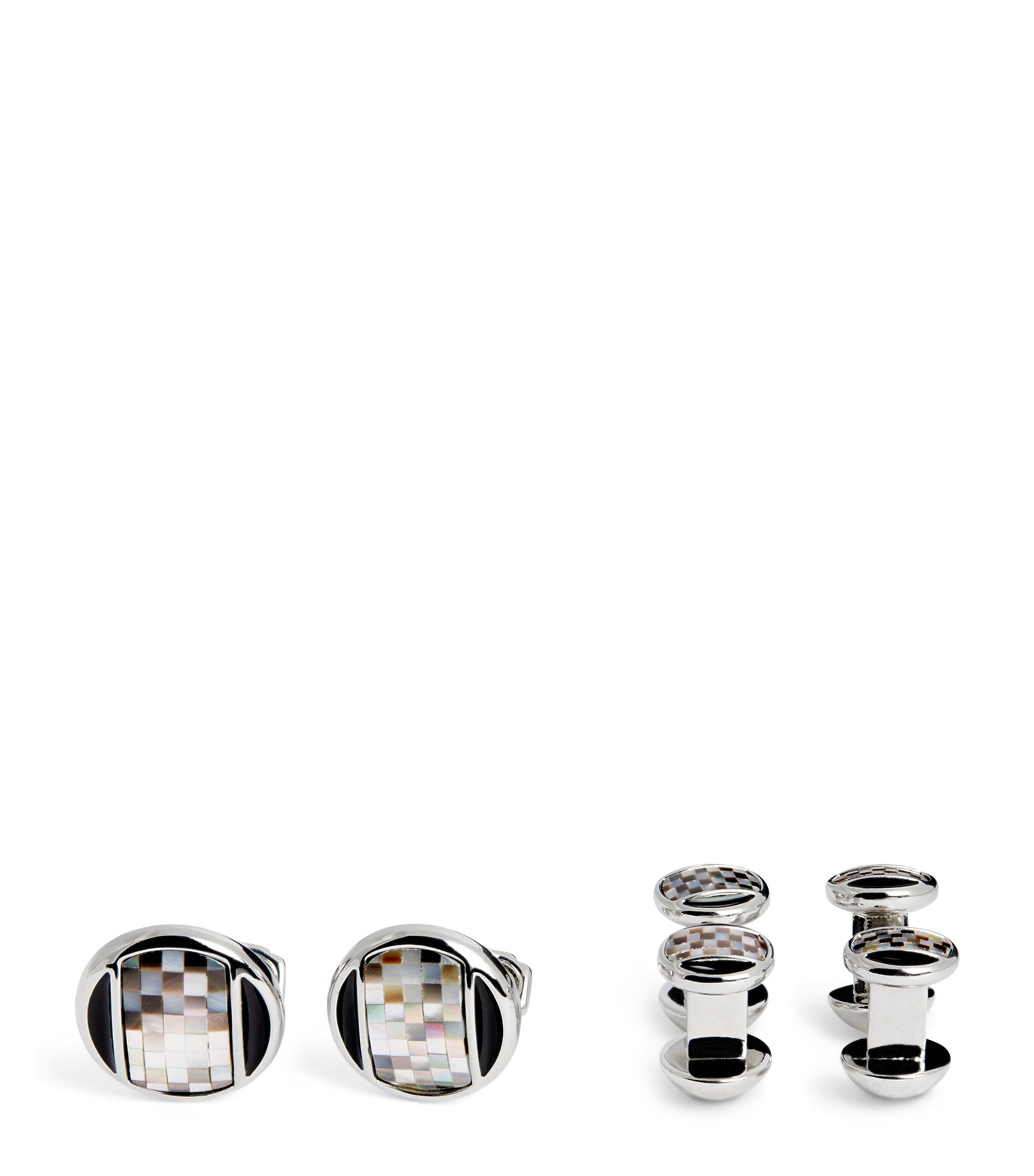 Tateossian Thompson Mother-Of-Pearl Cufflinks And Studs Set by TATEOSSIAN