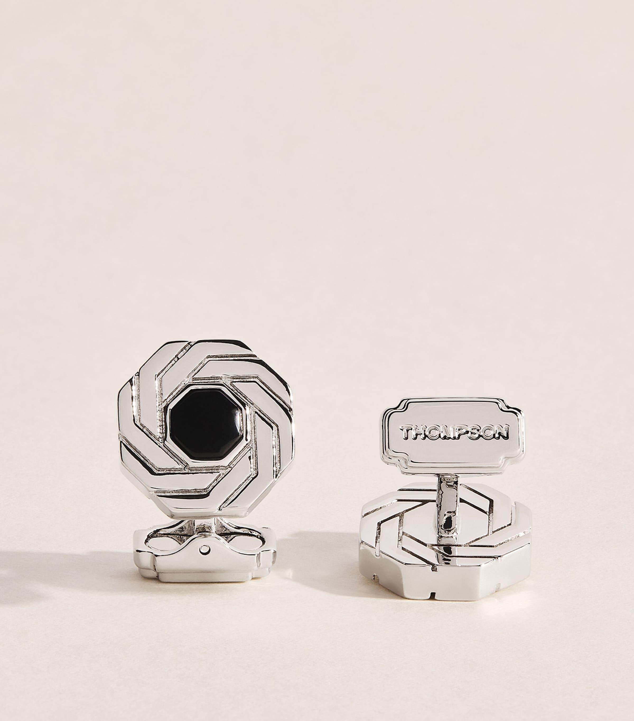 Tateossian Thompson Onyx Octagon Cufflinks by TATEOSSIAN
