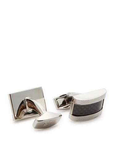 Textured palladium-plated cufflinks by TATEOSSIAN