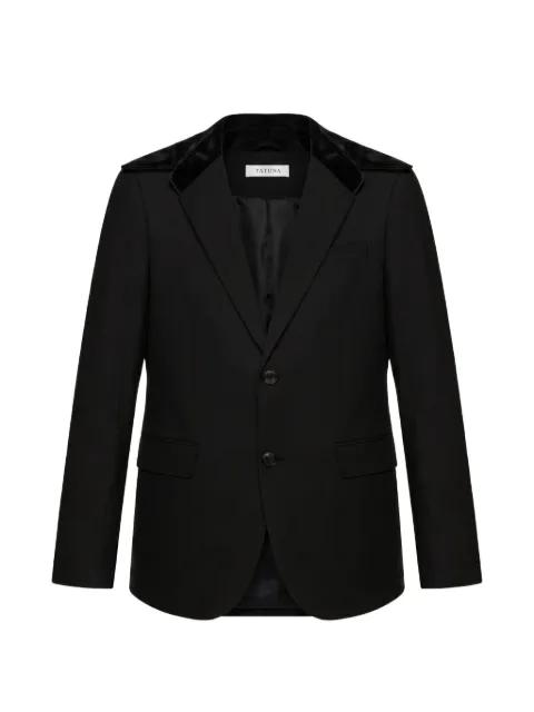 suede-collar blazer by TATUNA