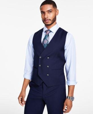 Men's Classic-Fit Solid Suit Separates Double-Breasted Vest by TAYION COLLECTION