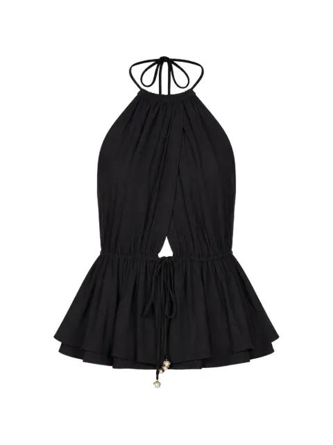 halterneck peplum top by TAYLOR