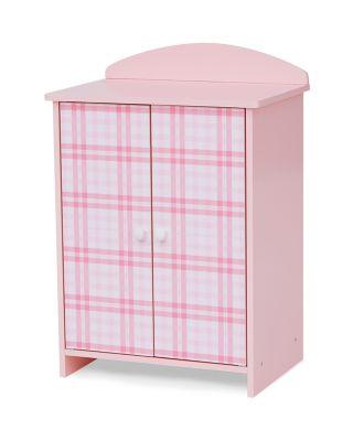 Kids Aurora Princess 18" Doll Pink Plaid Closet with Bathrobe & Slipper Pink/White - Ages 3-7 by TEAMSON