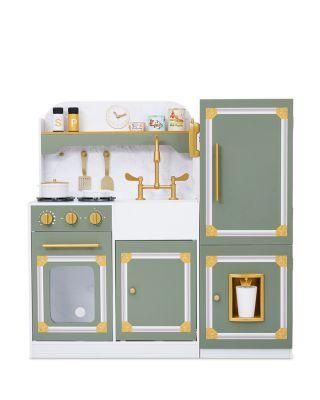 Kids Versailles Deluxe Classic Play Kitchen Olive Green - Ages 3-7 by TEAMSON