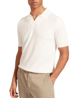 Aindrea Textured Rib Open Neck Knitted Polo Shirt by TED BAKER