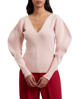 Amelyaa Ribbed Sculpted Sleeve Sweater by TED BAKER