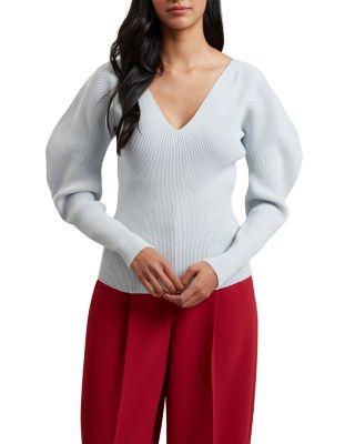 Amelyaa Ribbed Sculpted Sleeve Sweater by TED BAKER