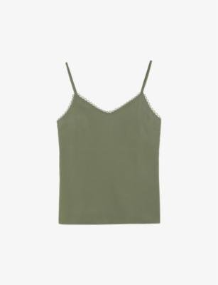 Andreno looped-trim V-neck woven cami top by TED BAKER