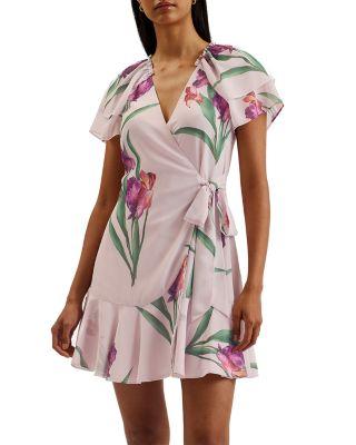 Angel Sleeve Wrap Mini Dress by TED BAKER