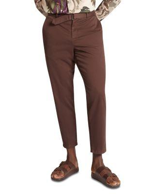 Armodo Tapered Fit Belted Cotton Stretch Pants by TED BAKER