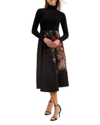 Asnes Floral Mixed Media Dress by TED BAKER