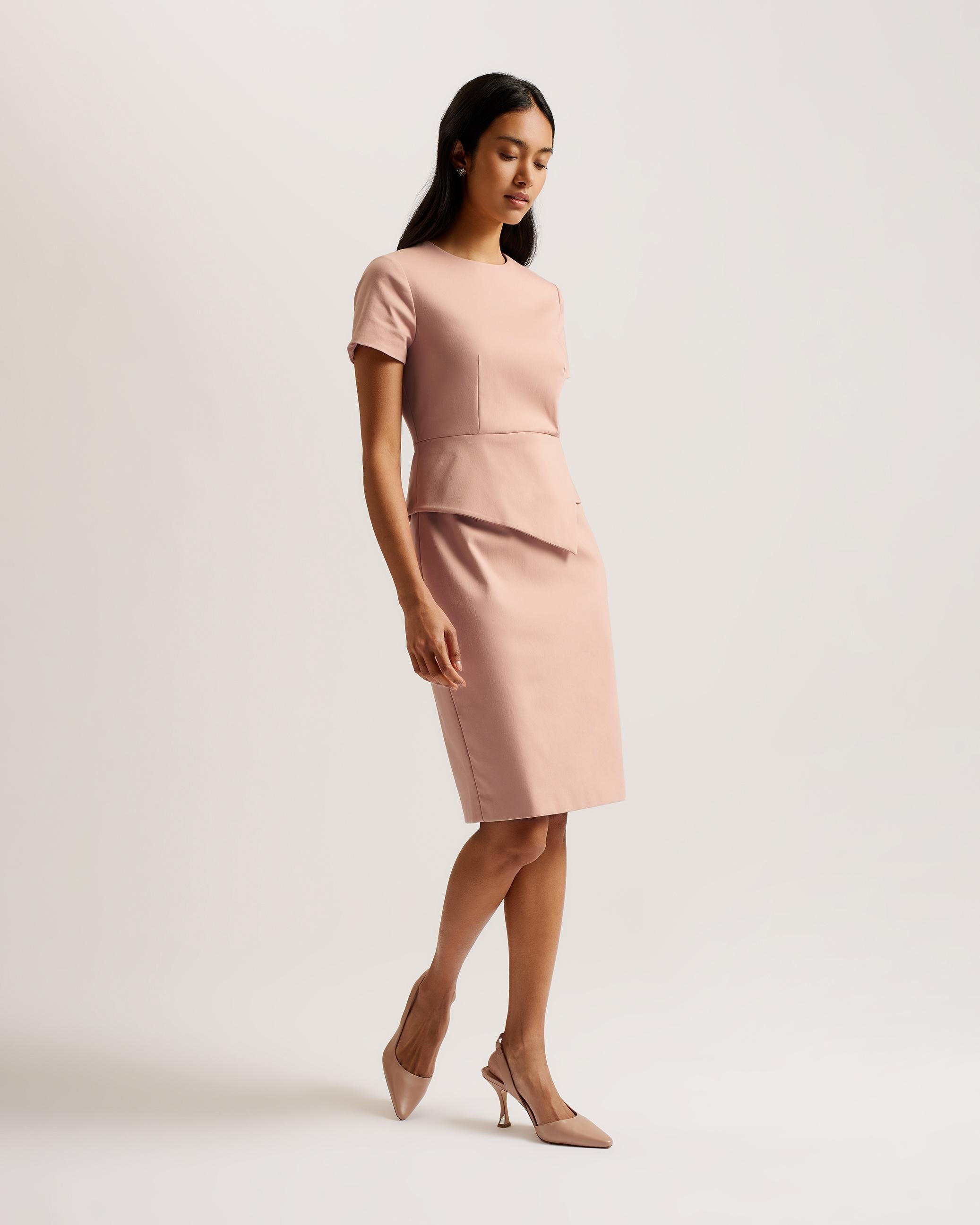 Asymmetric Peplum Tailored Drs - ELYNAH - Pink by TED BAKER