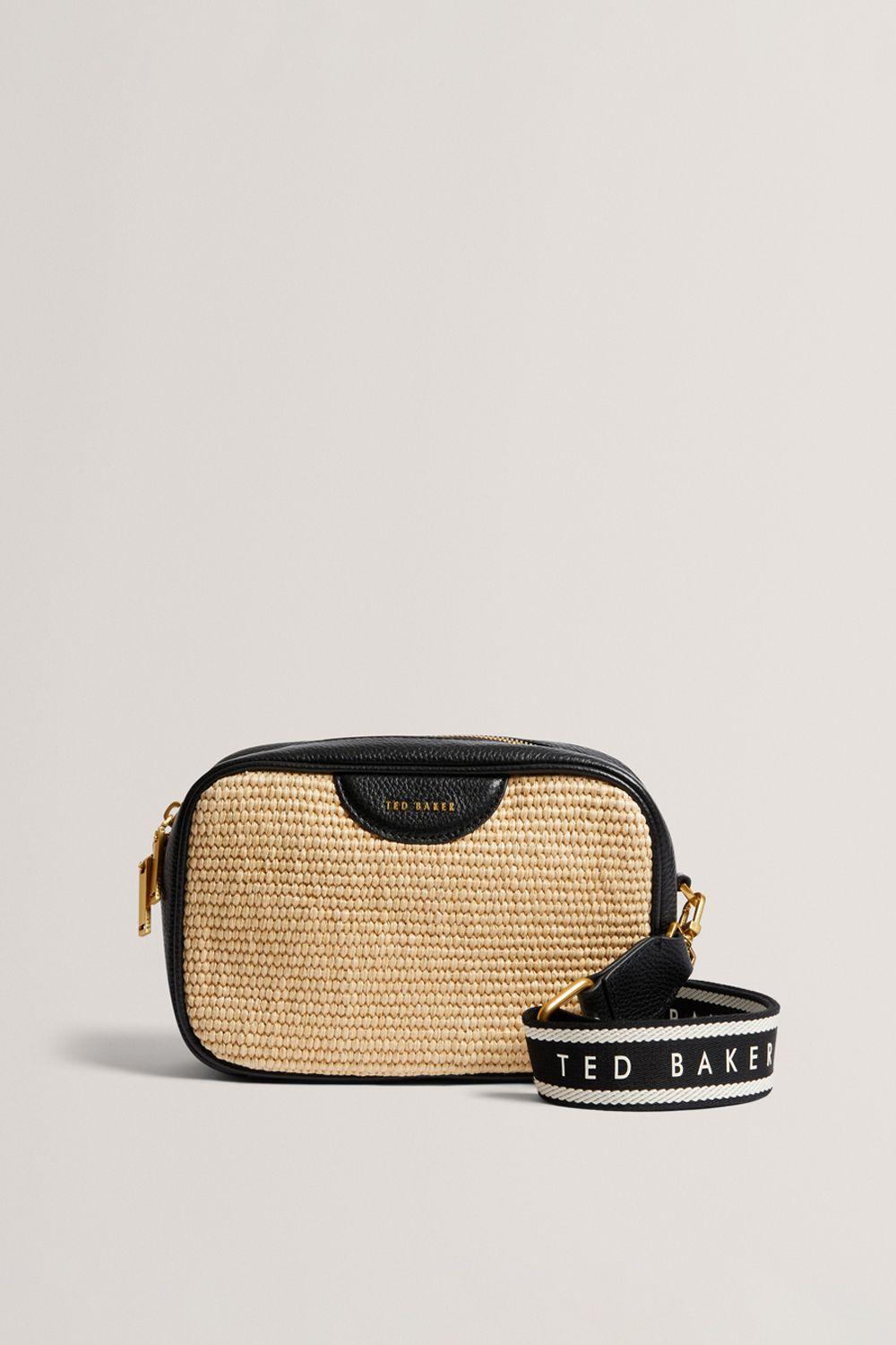 BARDAS Webbing Faux Raffia Camera Crossbody Bag Black by TED BAKER BARDAS Webbing Faux Raffia Camera Crossbody Bag Black by TED BAKER