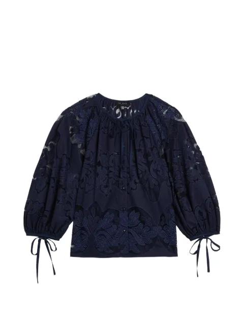 Bacina lace-embroidered puff-sleeve blouse by TED BAKER