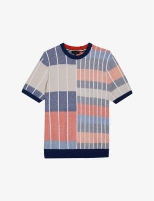 Barda striped-print cotton-blend knit top by TED BAKER