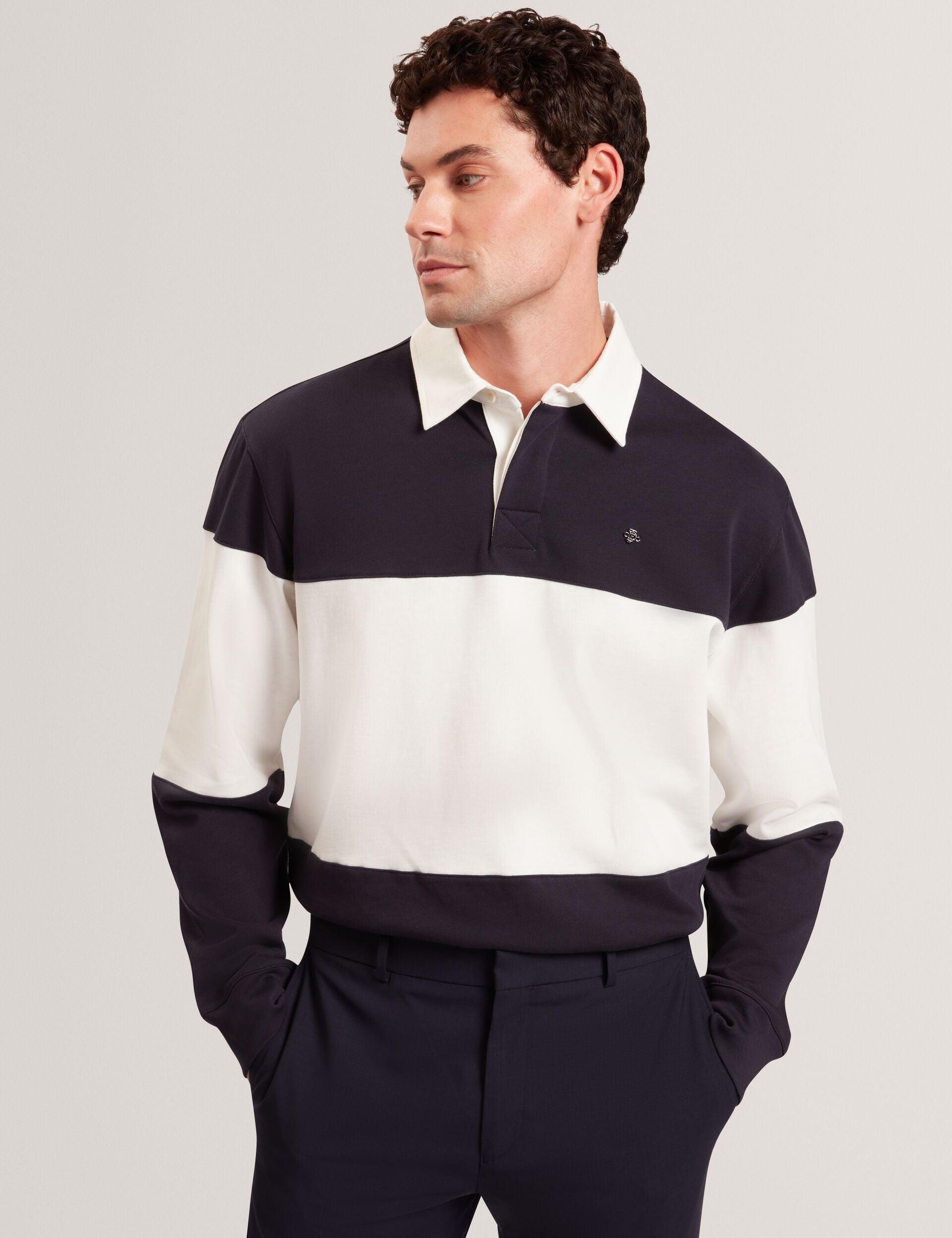 Block Stripe Jersey Cotton Rugby Shirt by TED BAKER